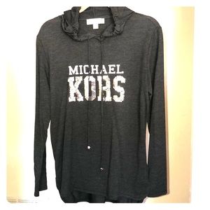 Michael Kors long sleeve hoodie t shirt material.